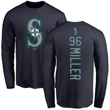 Men's Andrew Miller Seattle Mariners Backer Long Sleeve T-Shirt - Navy