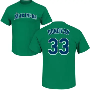 Men's Brendan Donovan Seattle Mariners Roster Name & Number T-Shirt - Green