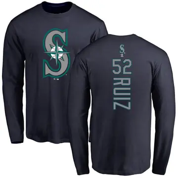 Men's Carlos Ruiz Seattle Mariners Backer Long Sleeve T-Shirt - Navy