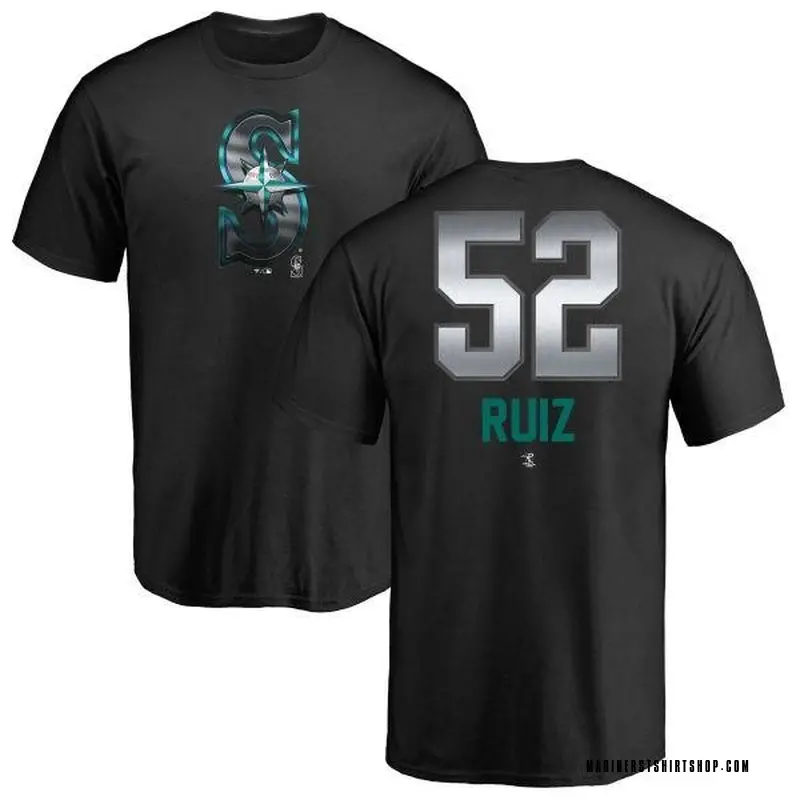 Men's Carlos Ruiz Seattle Mariners Midnight Mascot T-Shirt - Black