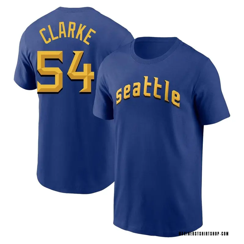 Men's Chris Clarke Seattle Mariners Royal 2023 City Connect Name & Number T-Shirt