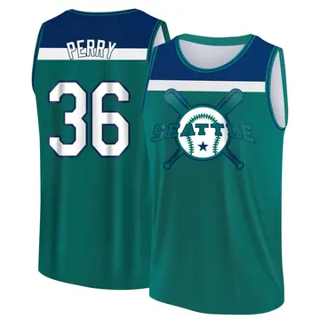Men's Gaylord Perry Seattle Mariners Aqua/Blue Baseball Legend Tank Top
