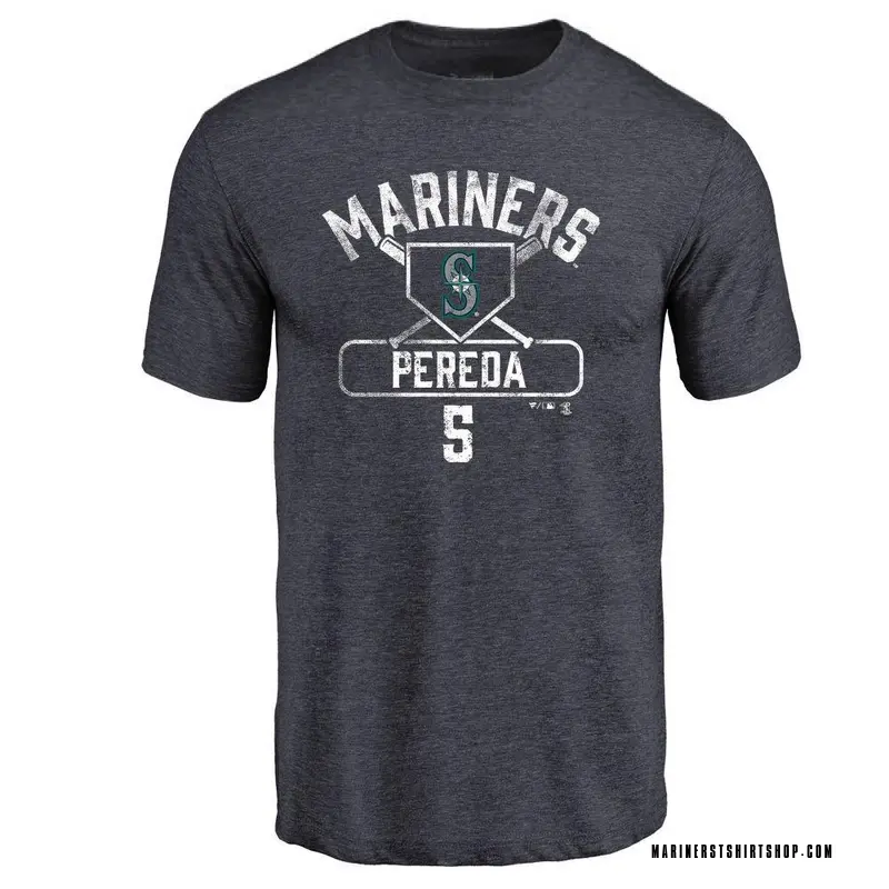Men's Jhonny Pereda Seattle Mariners Base Runner Tri-Blend T-Shirt - Navy