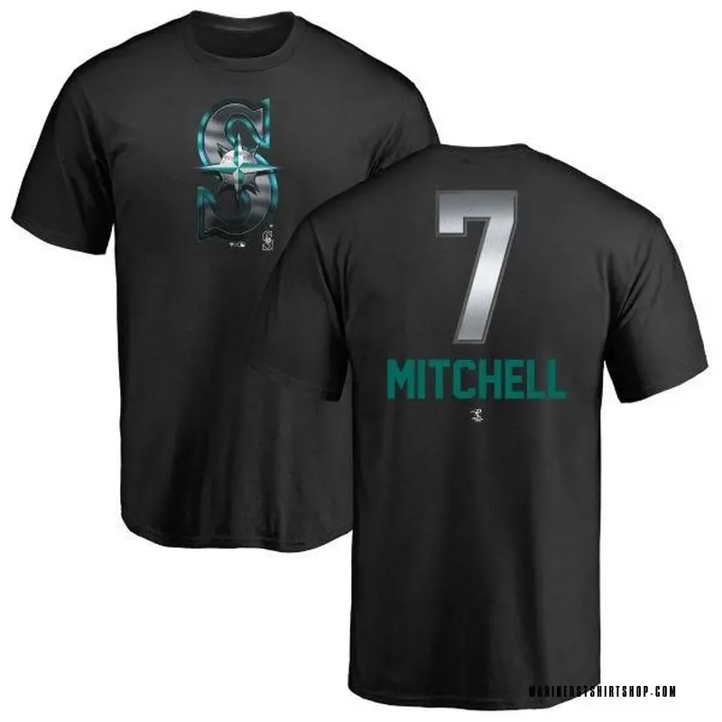 Men's Kevin Mitchell Seattle Mariners Midnight Mascot T-Shirt - Black