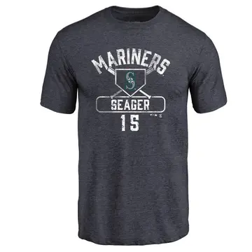 Men's Kyle Seager Seattle Mariners Base Runner Tri-Blend T-Shirt - Navy