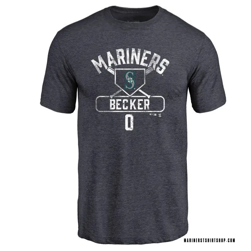 Men's Nick Becker Seattle Mariners Base Runner Tri-Blend T-Shirt - Navy