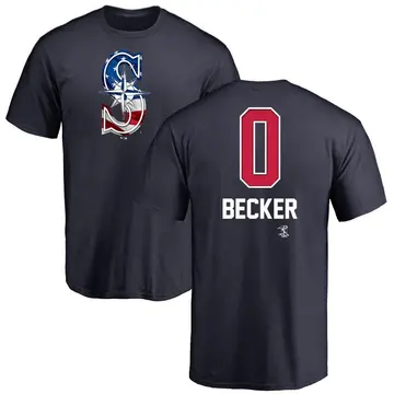 Men's Nick Becker Seattle Mariners Name and Number Banner Wave T-Shirt - Navy
