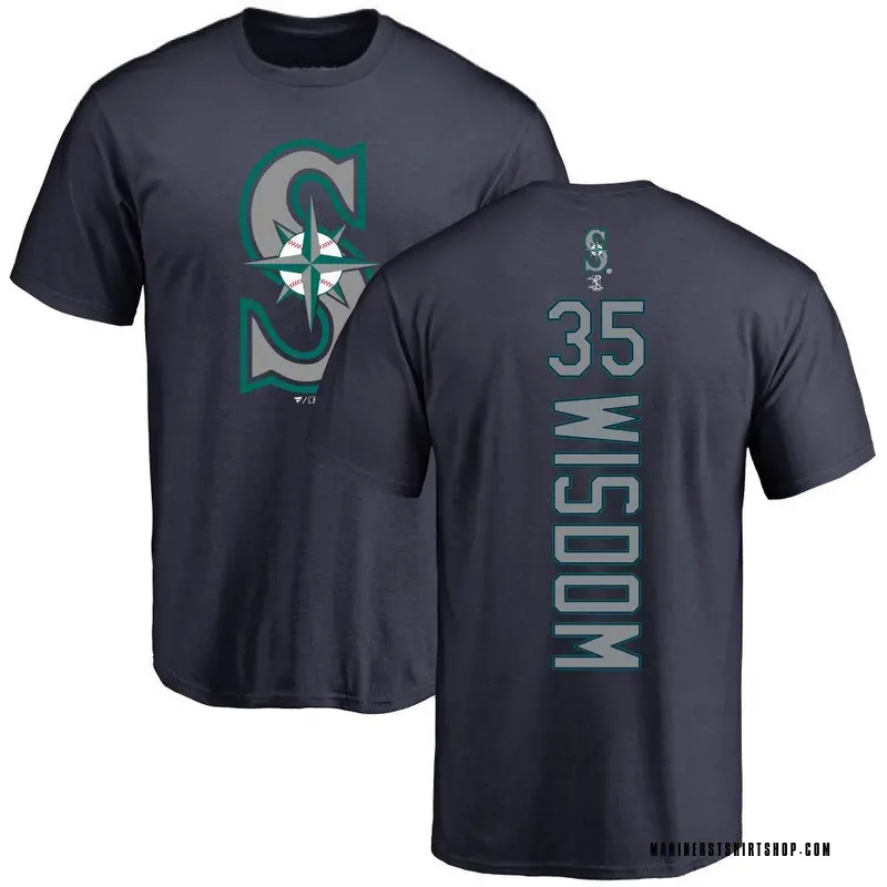Men's Patrick Wisdom Seattle Mariners Backer T-Shirt - Navy