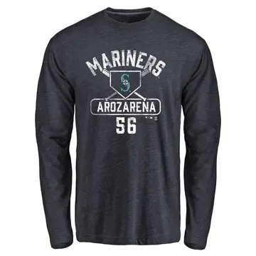 Men's Randy Arozarena Seattle Mariners Base Runner Tri-Blend Long Sleeve T-Shirt - Navy