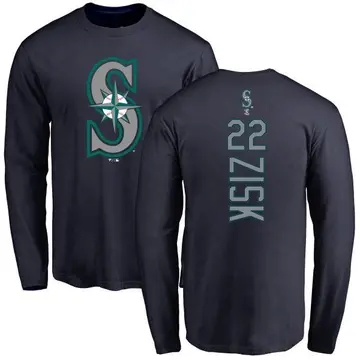 Men's Richie Zisk Seattle Mariners Backer Long Sleeve T-Shirt - Navy