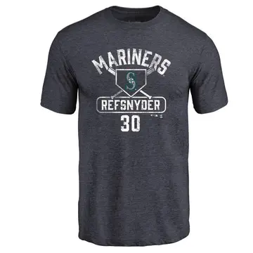 Men's Rob Refsnyder Seattle Mariners Base Runner Tri-Blend T-Shirt - Navy