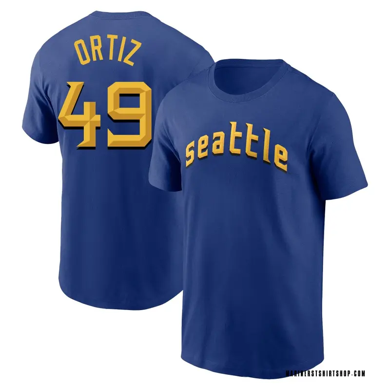 Men's Robinson Ortiz Seattle Mariners Royal 2023 City Connect Name & Number T-Shirt