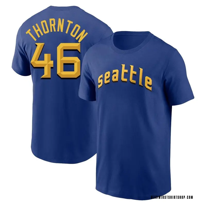 Men's Trent Thornton Seattle Mariners Royal 2023 City Connect Name & Number T-Shirt