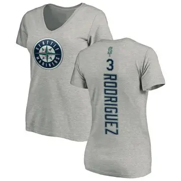 Women's Alex Rodriguez Seattle Mariners Backer Slim Fit T-Shirt - Ash
