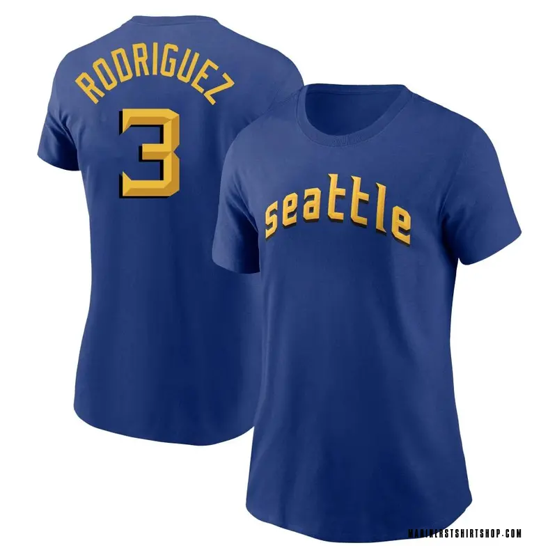 Women's Alex Rodriguez Seattle Mariners Royal 2023 City Connect Name & Number T-Shirt