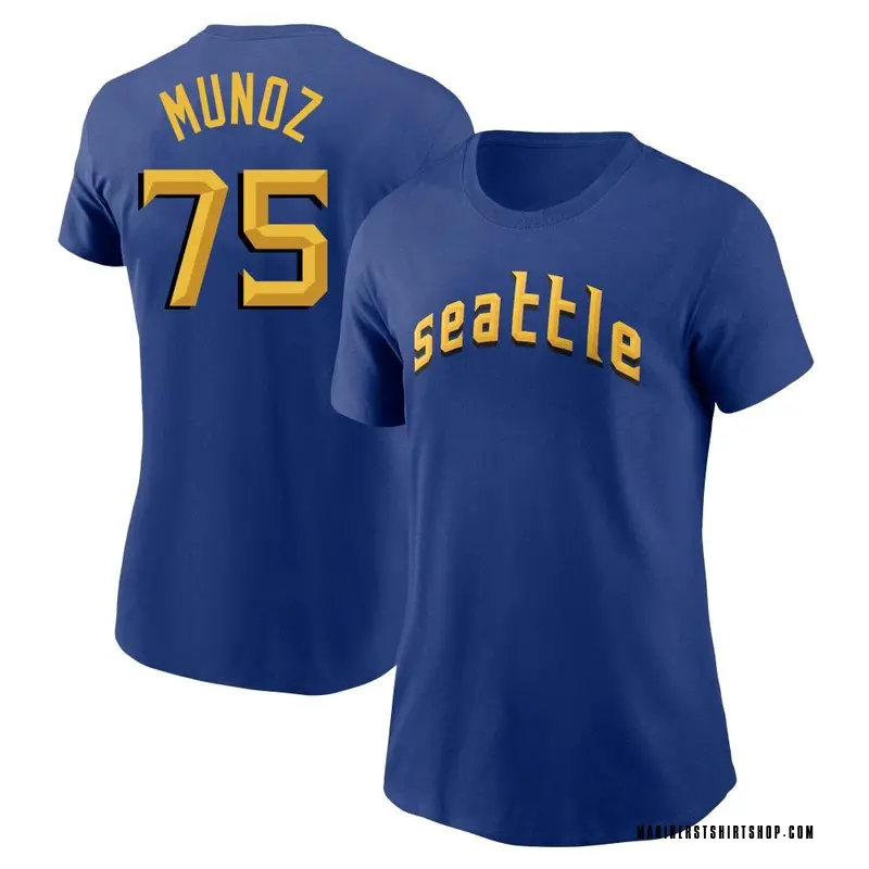 Women's Andres Munoz Seattle Mariners Royal 2023 City Connect Name & Number T-Shirt