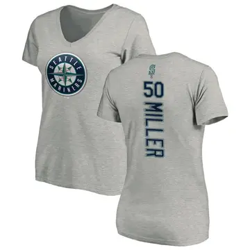 Women's Bryce Miller Seattle Mariners Backer Slim Fit T-Shirt - Ash