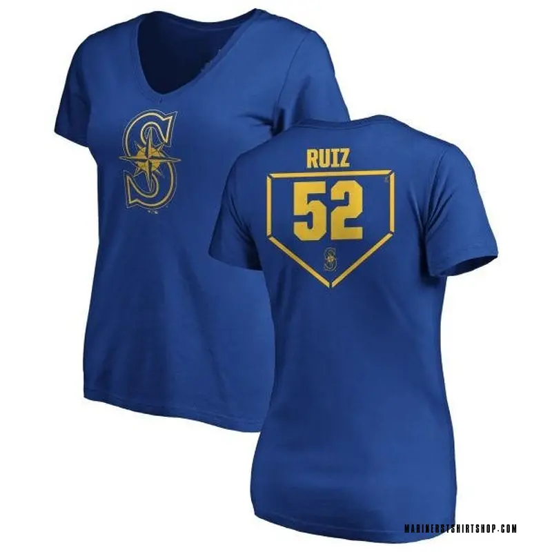 Women's Carlos Ruiz Seattle Mariners RBI Slim Fit V-Neck T-Shirt - Royal