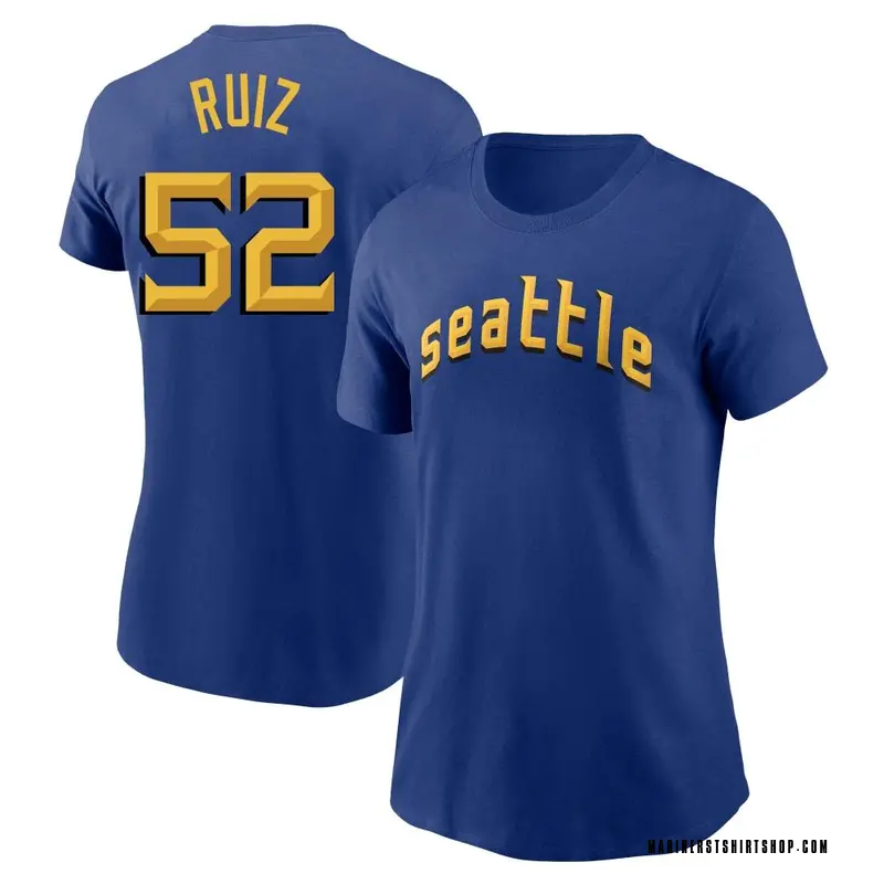 Women's Carlos Ruiz Seattle Mariners Royal 2023 City Connect Name & Number T-Shirt
