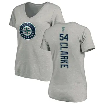 Women's Chris Clarke Seattle Mariners Backer Slim Fit T-Shirt - Ash
