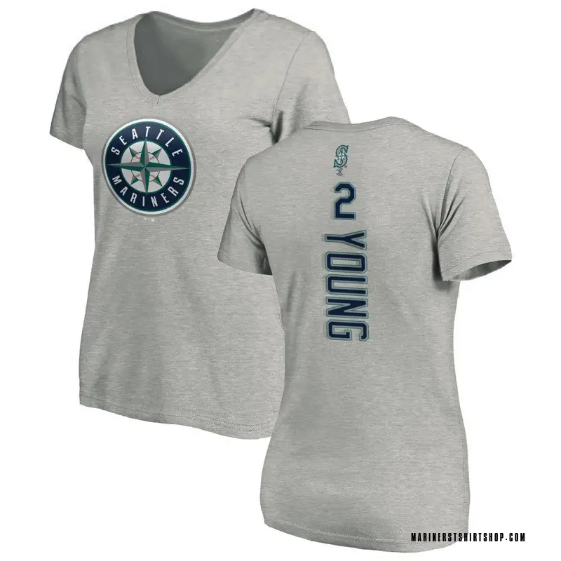 Women's Cole Young Seattle Mariners Backer Slim Fit T-Shirt - Ash