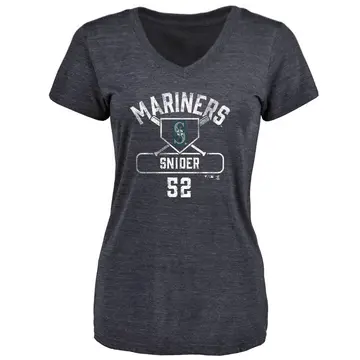 Women's Collin Snider Seattle Mariners Base Runner Tri-Blend T-Shirt - Navy
