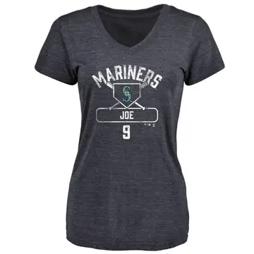 Women's Connor Joe Seattle Mariners Base Runner Tri-Blend T-Shirt - Navy