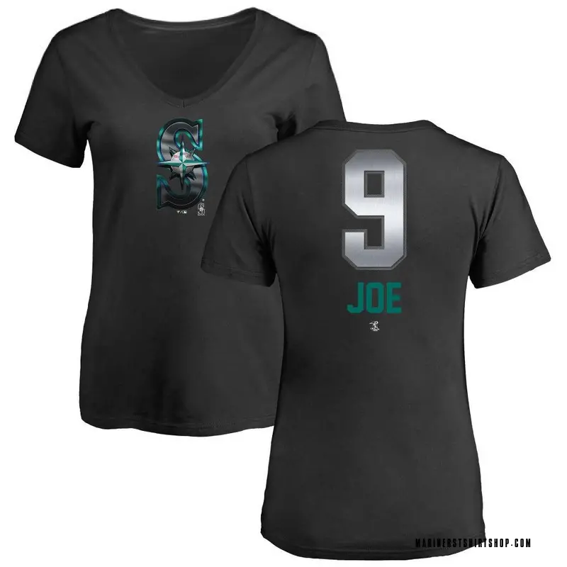 Women's Connor Joe Seattle Mariners Midnight Mascot V-Neck T-Shirt - Black