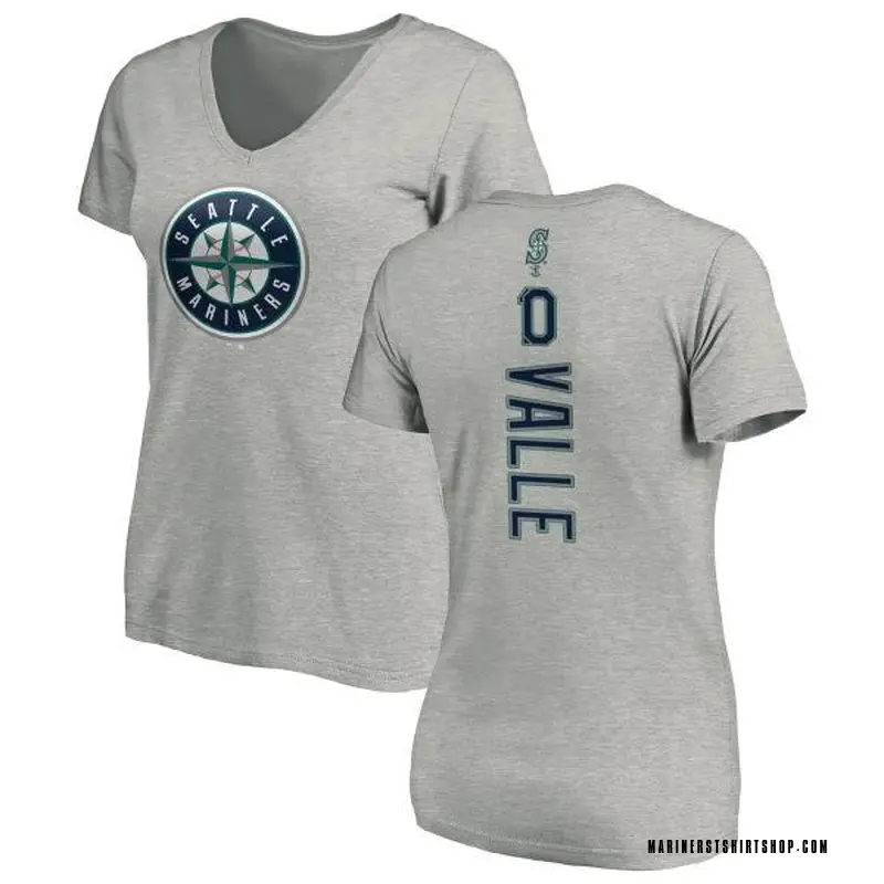 Women's Dave Valle Seattle Mariners Backer Slim Fit T-Shirt - Ash