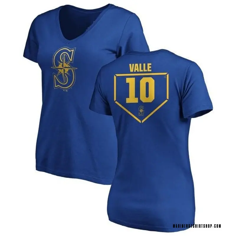 Women's Dave Valle Seattle Mariners RBI Slim Fit V-Neck T-Shirt - Royal