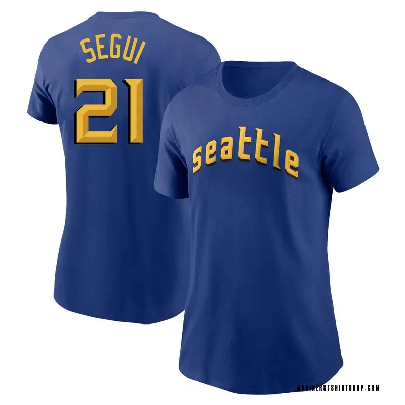 Women's David Segui Seattle Mariners Royal 2023 City Connect Name & Number T-Shirt