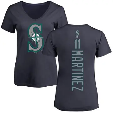 Women's Edgar Martinez Seattle Mariners Backer Slim Fit T-Shirt - Navy