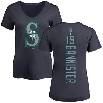 Women's Floyd Bannister Seattle Mariners Backer Slim Fit T-Shirt - Navy