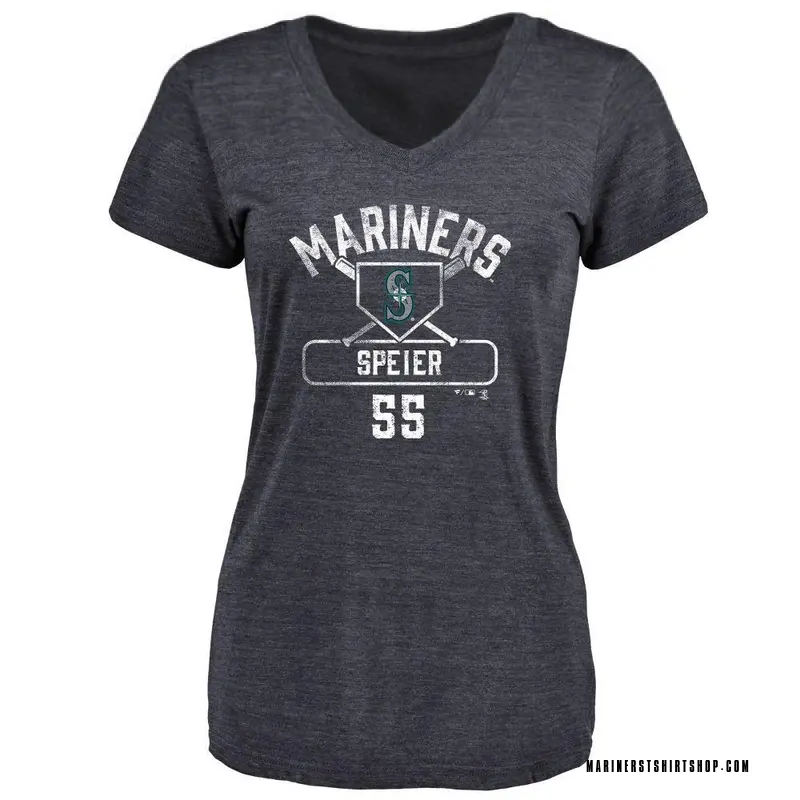 Women's Gabe Speier Seattle Mariners Base Runner Tri-Blend T-Shirt - Navy