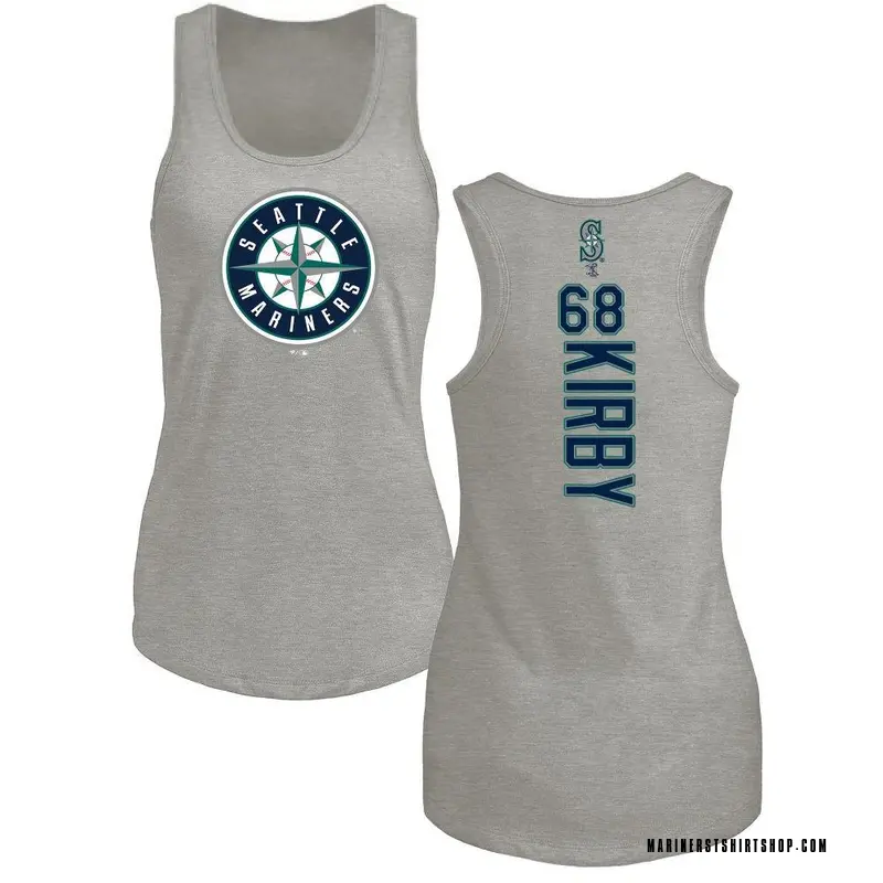 Women's George Kirby Seattle Mariners Backer Tri-Blend Tank Top - Ash