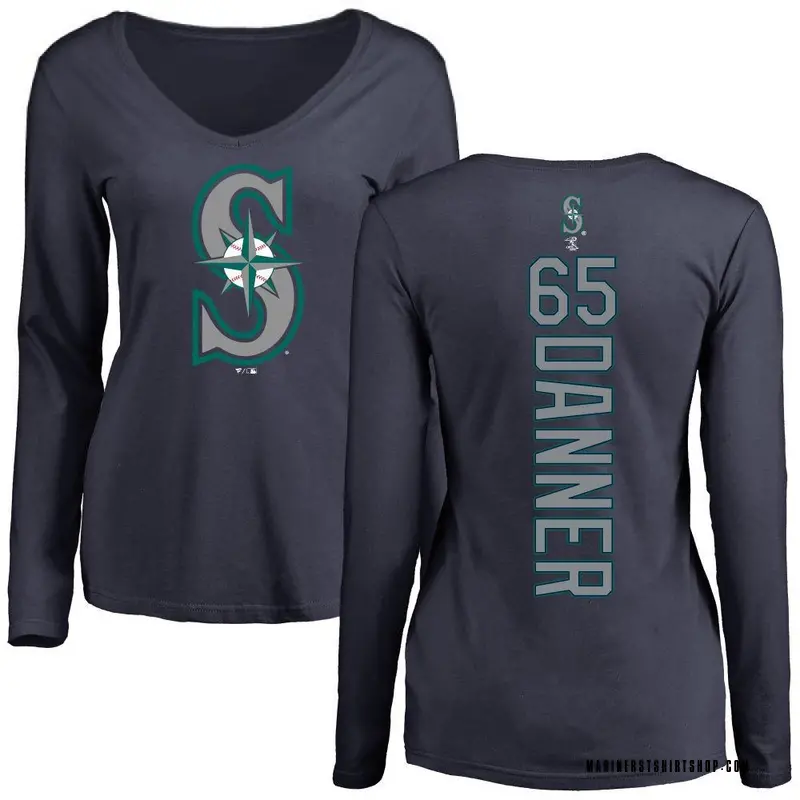 Women's Hagen Danner Seattle Mariners Backer Slim Fit Long Sleeve T-Shirt - Navy