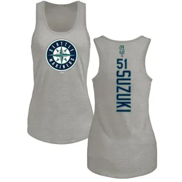 Women's Ichiro Suzuki Seattle Mariners Backer Tri-Blend Tank Top - Ash