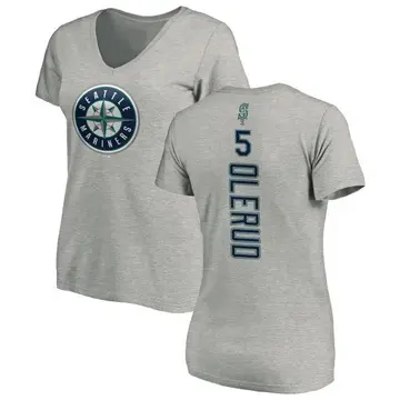 Women's John Olerud Seattle Mariners Backer Slim Fit T-Shirt - Ash
