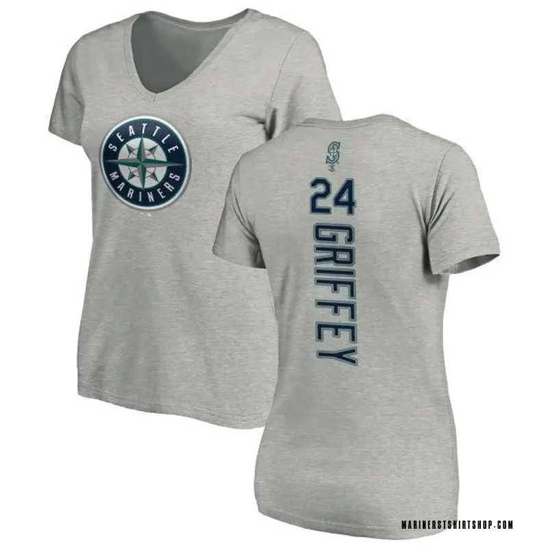 Women's Ken Griffey Seattle Mariners Backer Slim Fit T-Shirt - Ash