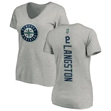 Women's Mark Langston Seattle Mariners Backer Slim Fit T-Shirt - Ash