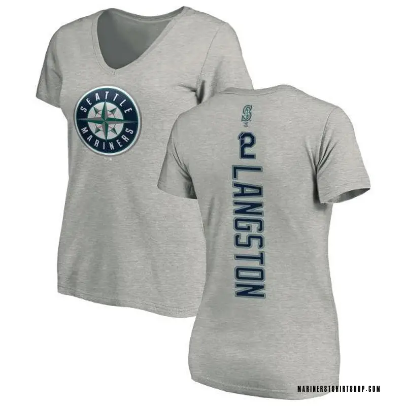 Women's Mark Langston Seattle Mariners Backer Slim Fit T-Shirt - Ash