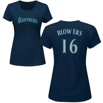 Women's Mike Blowers Seattle Mariners Roster Name & Number T-Shirt - Navy