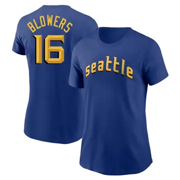 Women's Mike Blowers Seattle Mariners Royal 2023 City Connect Name & Number T-Shirt