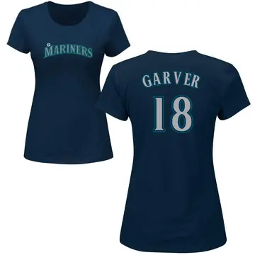Women's Mitch Garver Seattle Mariners Roster Name & Number T-Shirt - Navy