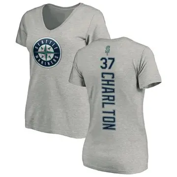 Women's Norm Charlton Seattle Mariners Backer Slim Fit T-Shirt - Ash