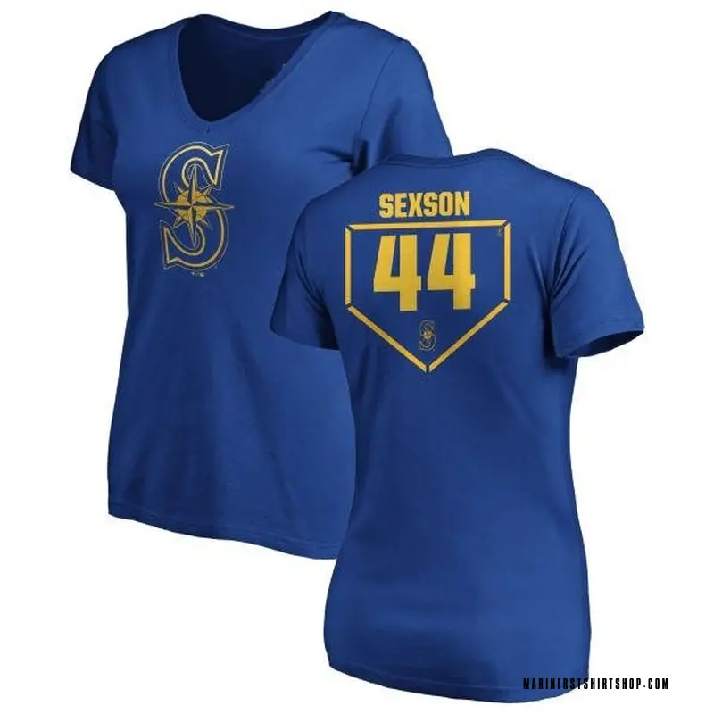 Women's Richie Sexson Seattle Mariners RBI Slim Fit V-Neck T-Shirt - Royal