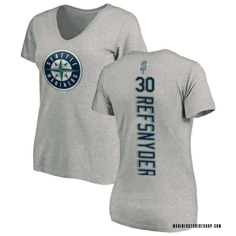 Women's Rob Refsnyder Seattle Mariners Backer Slim Fit T-Shirt - Ash