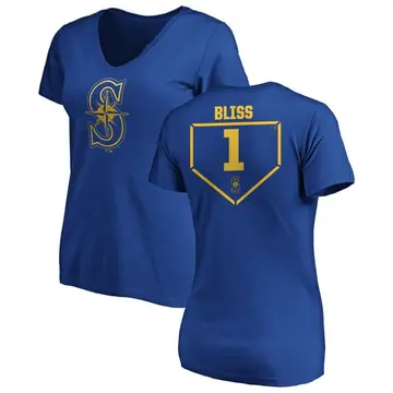 Women's Ryan Bliss Seattle Mariners RBI Slim Fit V-Neck T-Shirt - Royal