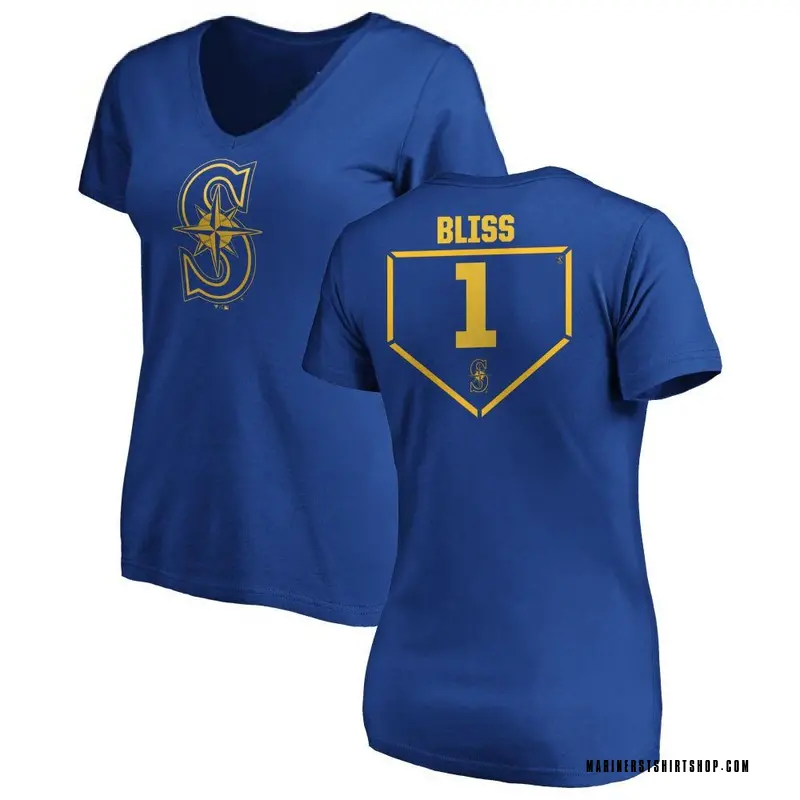 Women's Ryan Bliss Seattle Mariners RBI Slim Fit V-Neck T-Shirt - Royal