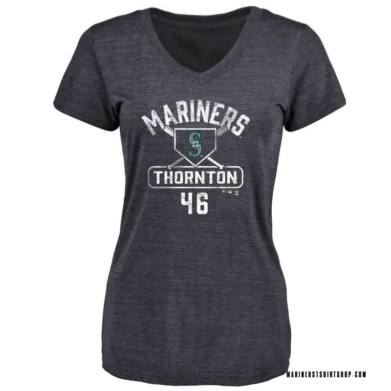 Women's Trent Thornton Seattle Mariners Base Runner Tri-Blend T-Shirt - Navy